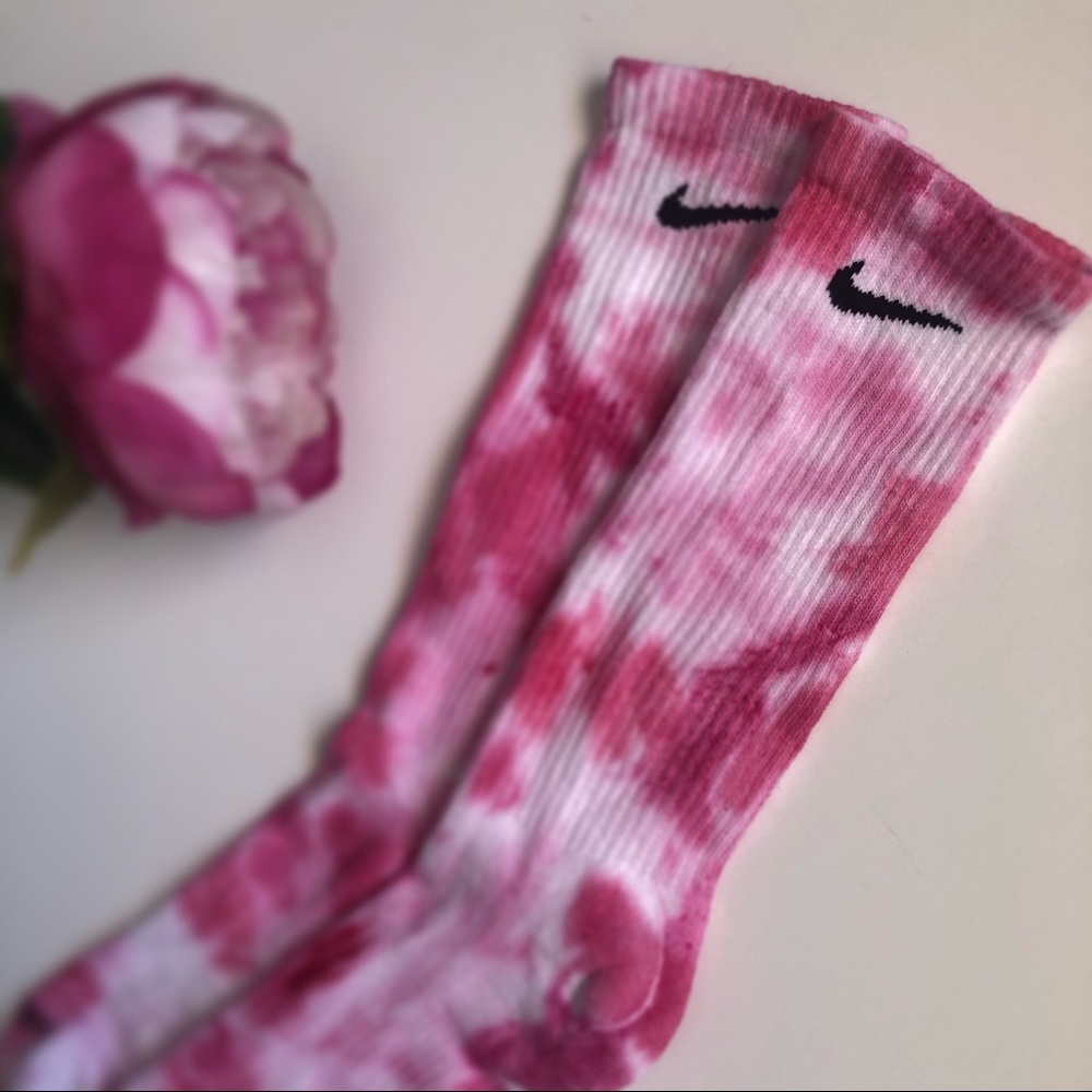 Pink & Red Nike Tie Dye Socks